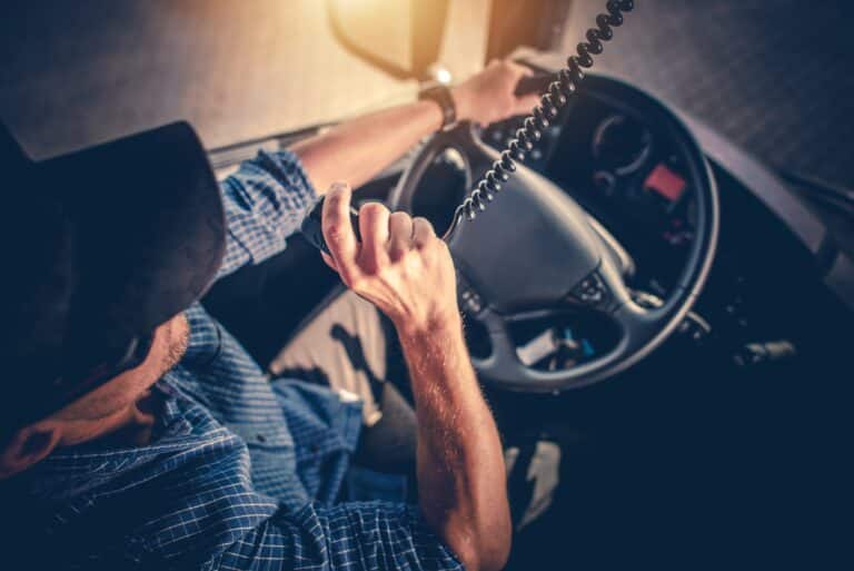 trucker under the wheel