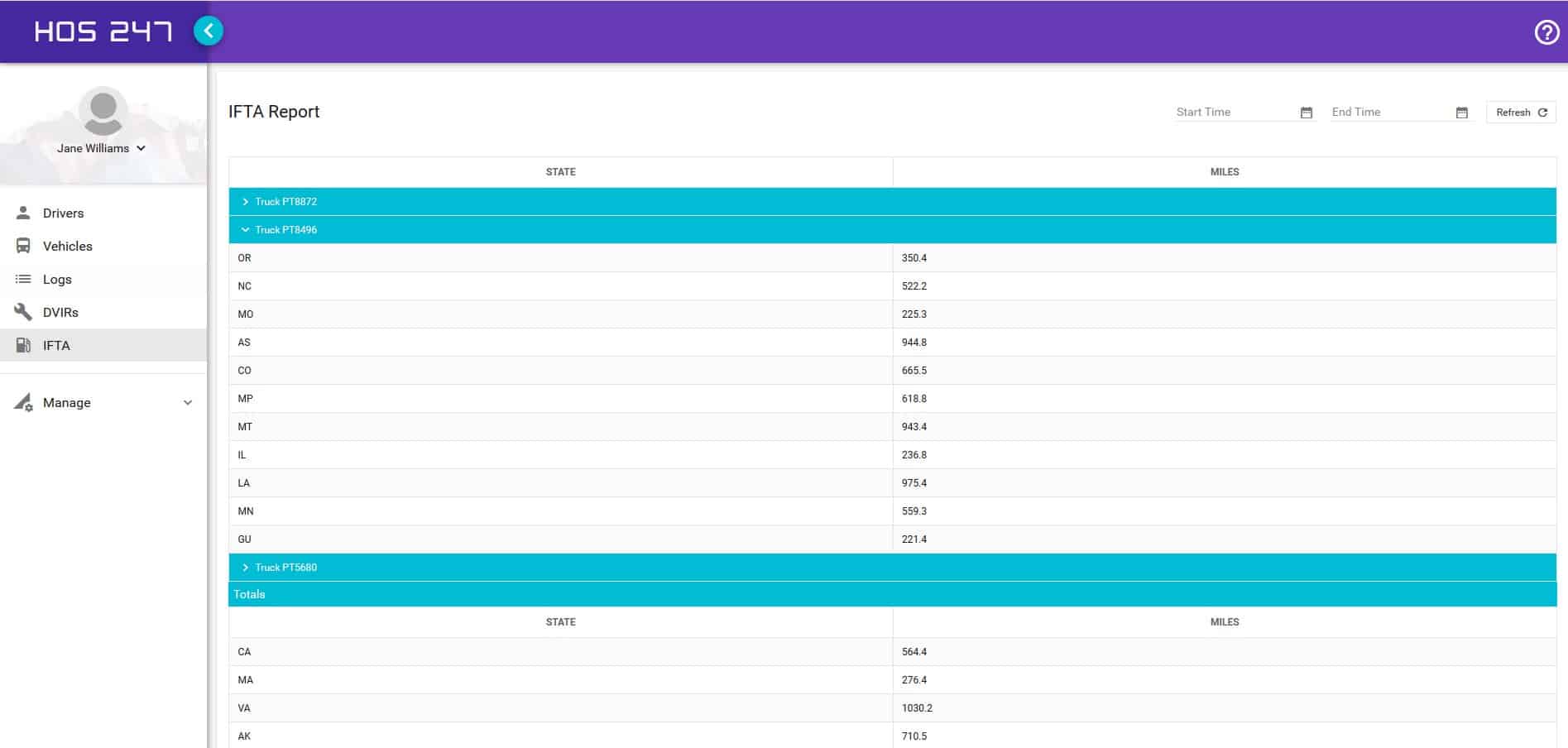 hos247 electronic log book