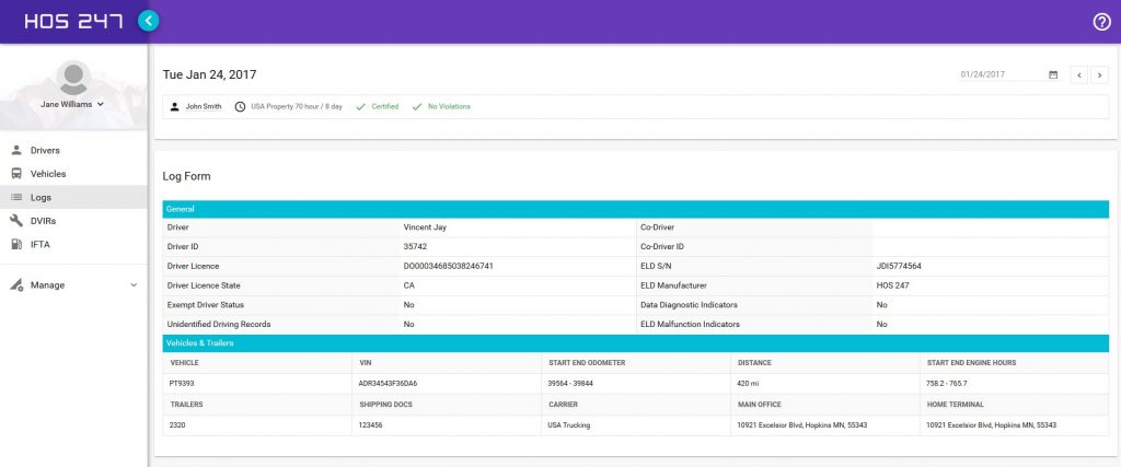 hos 247 eld logbook portal