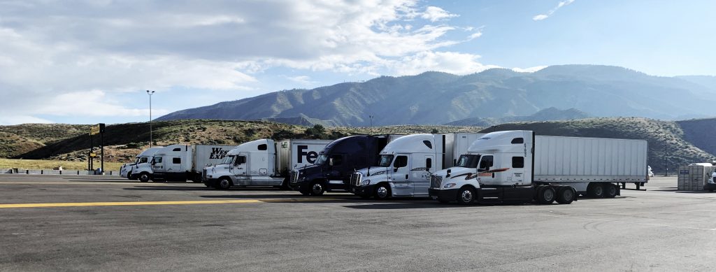 truck fleet on parking