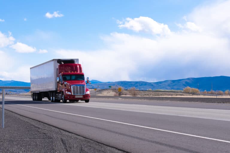 american truck on road