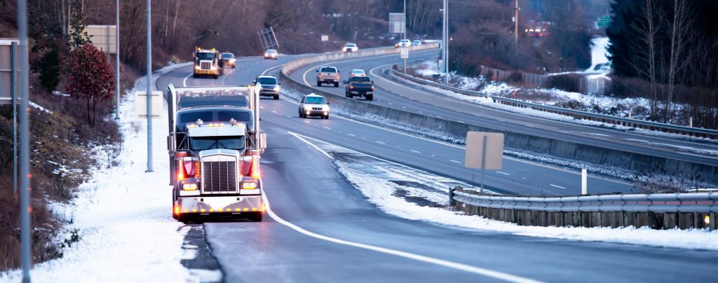 big rig in winter