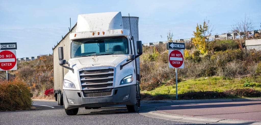 truck on crossroad