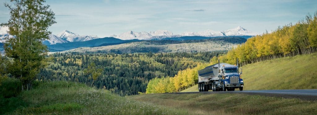 truck on mountain road