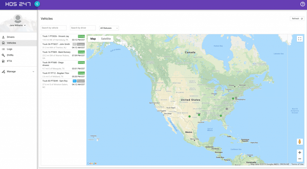 HOS247 Vehicle Tracking