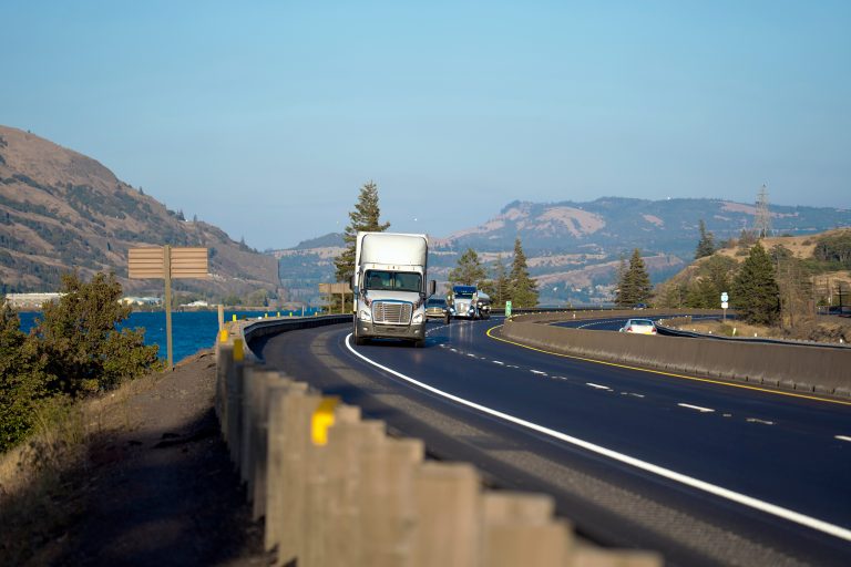 truck on the road