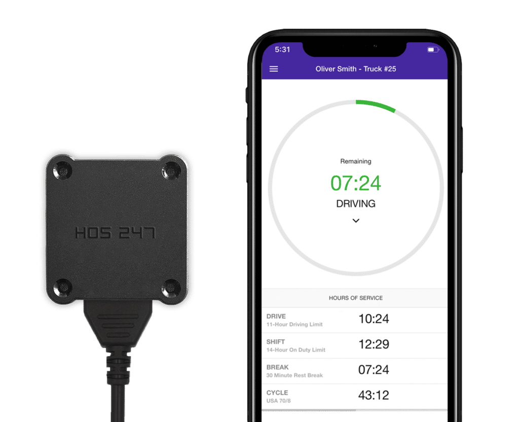 HOS247 ELD device & app
