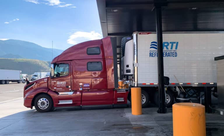 truck on gas station