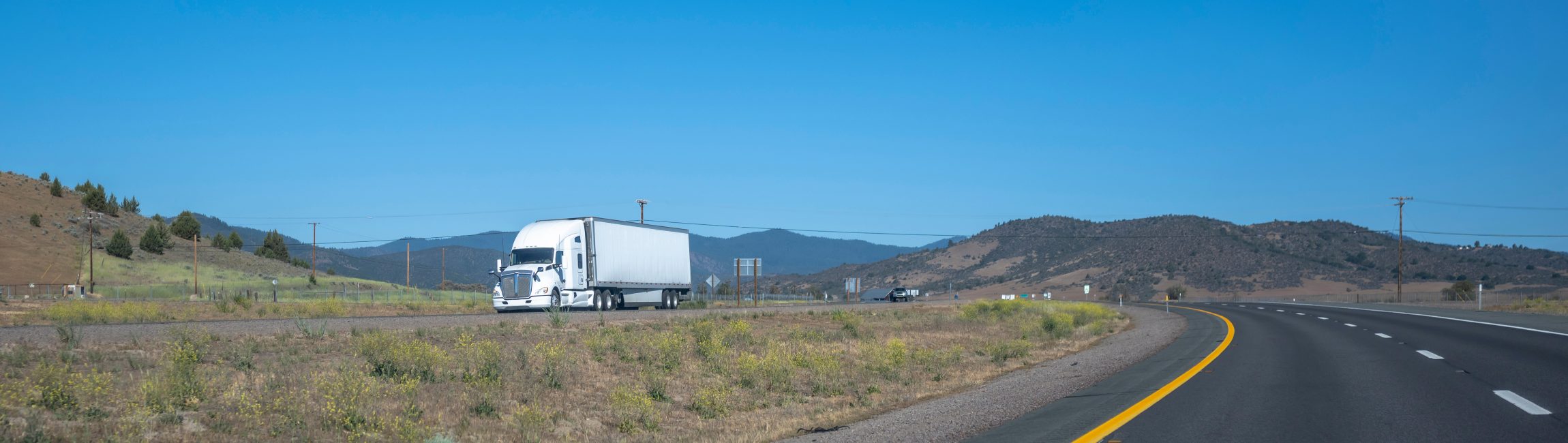 classic white big rig truck