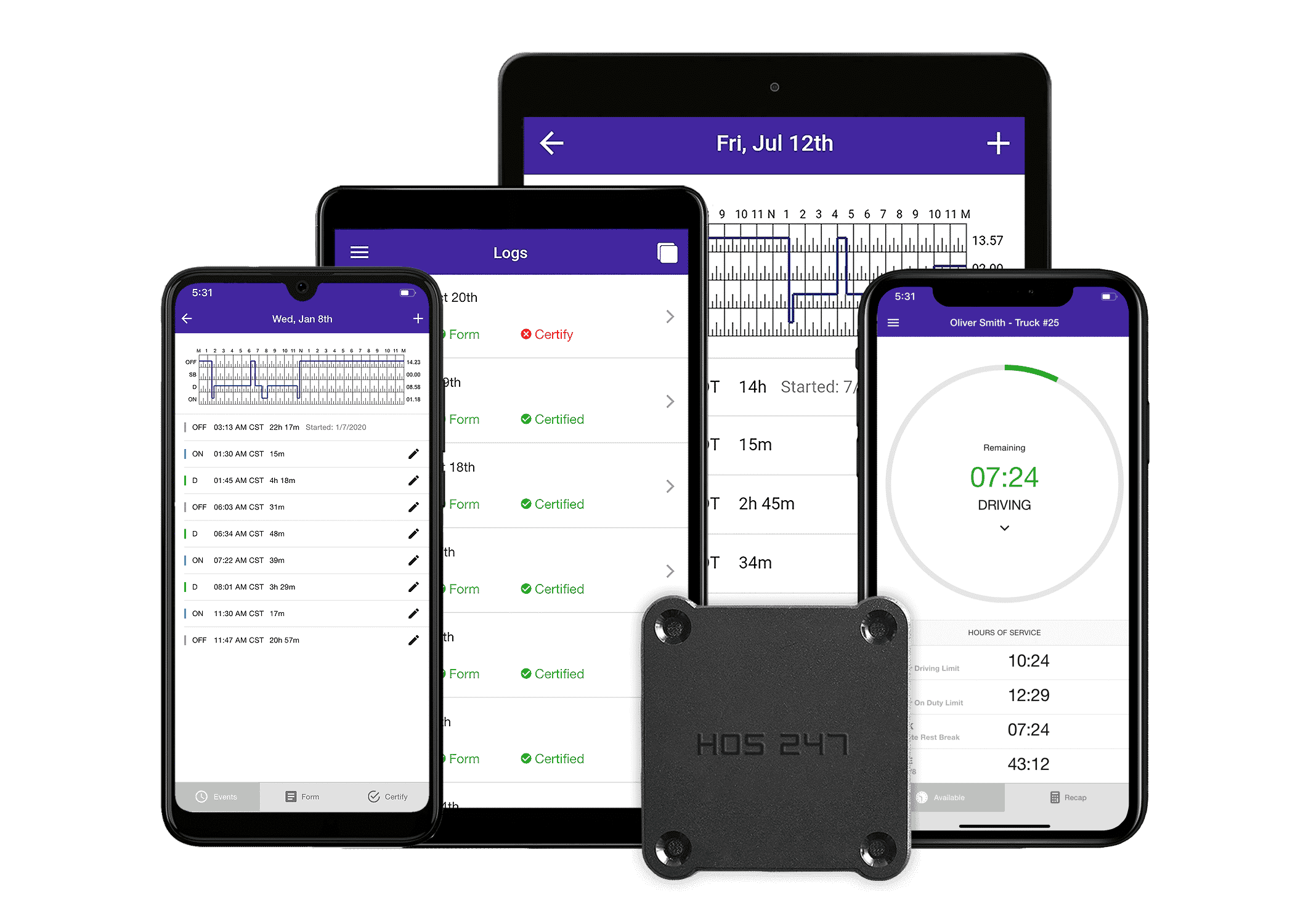 HOS247 ELD logbook app