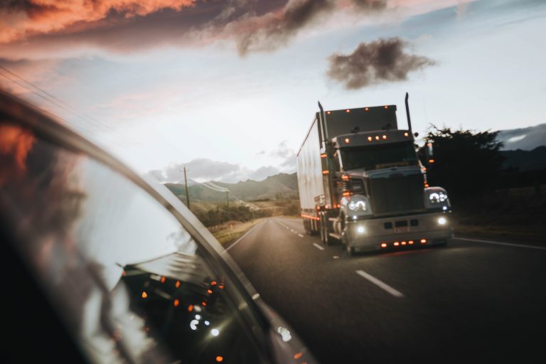 semi truck on road