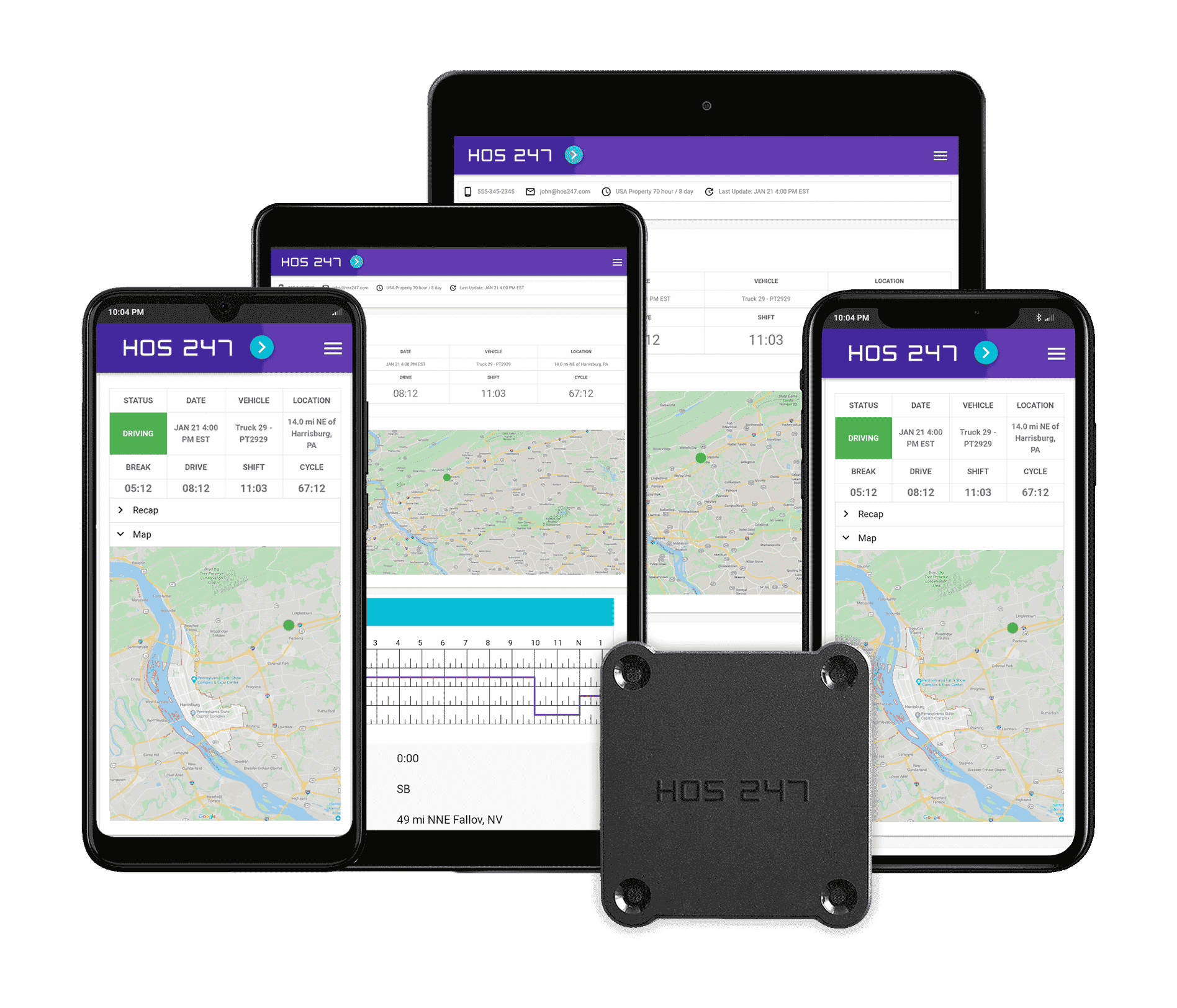 HOS247 gps fleet tracking app