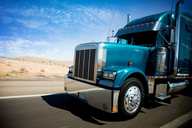 freight truck on us road