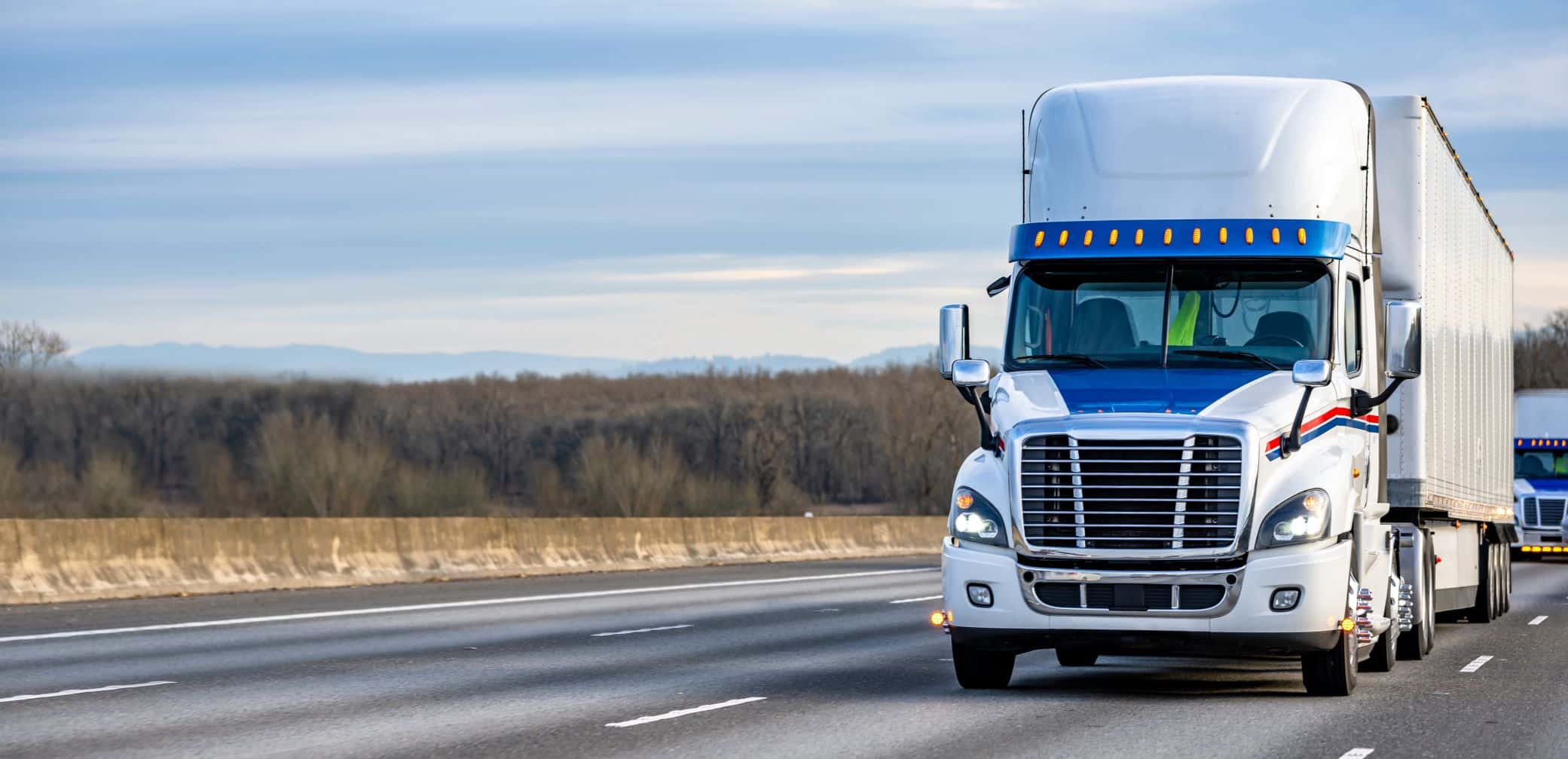 white big rig industrial semi truck