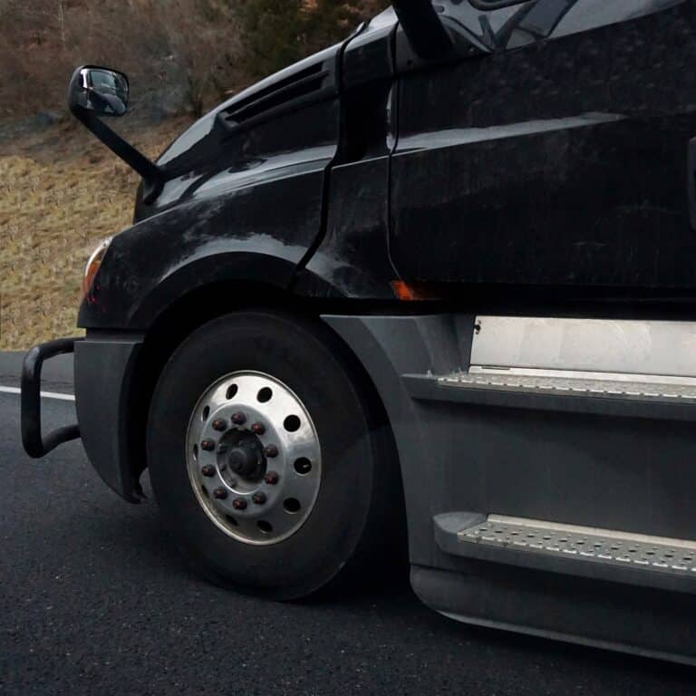 close-up of a wheel and front-end