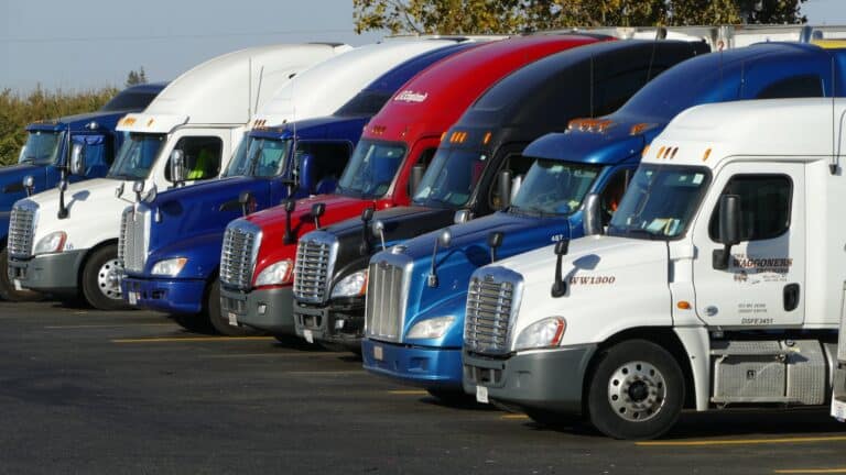 Colourful commercial trucks