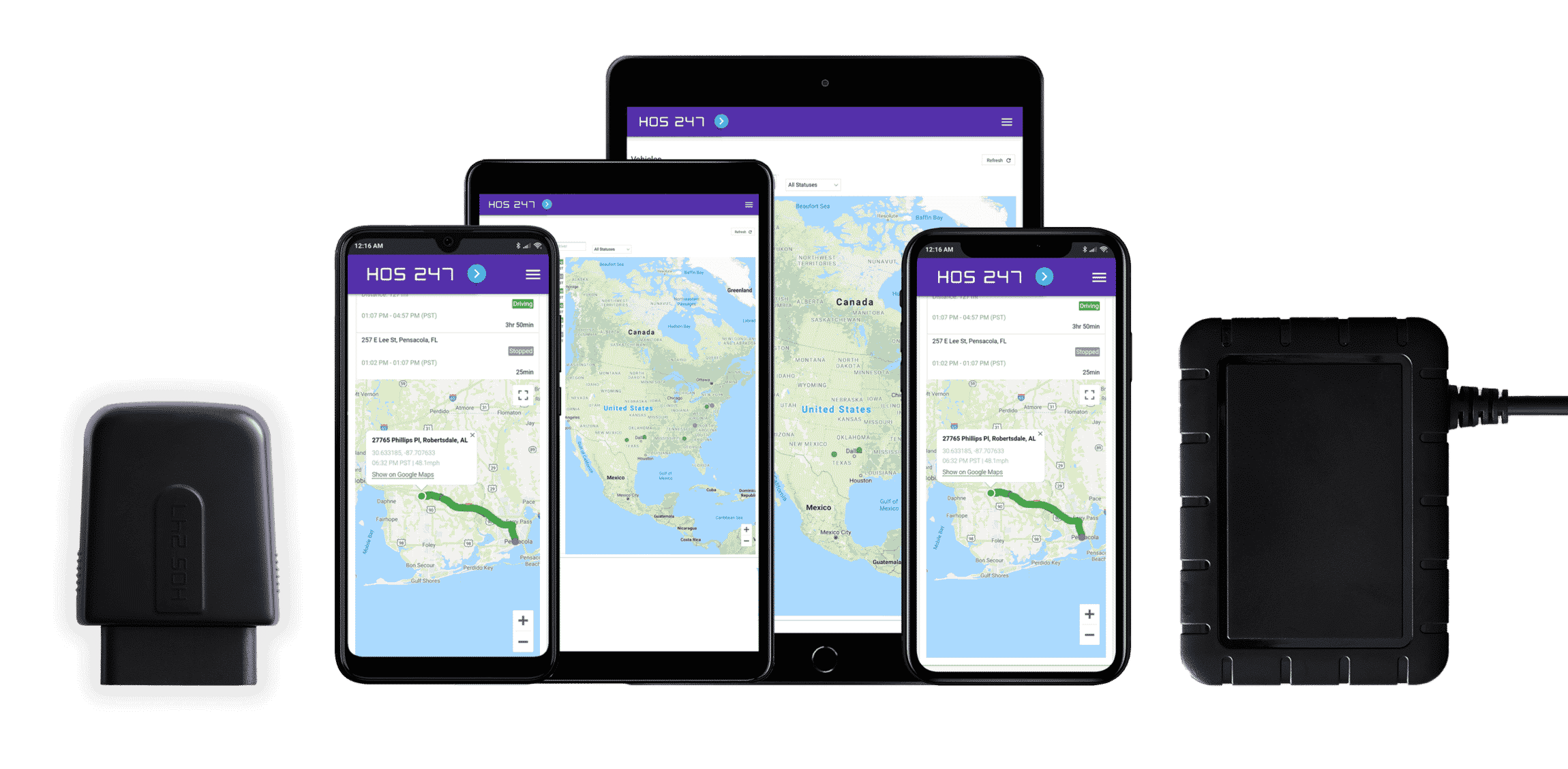 HOS247 GPS fleet management app