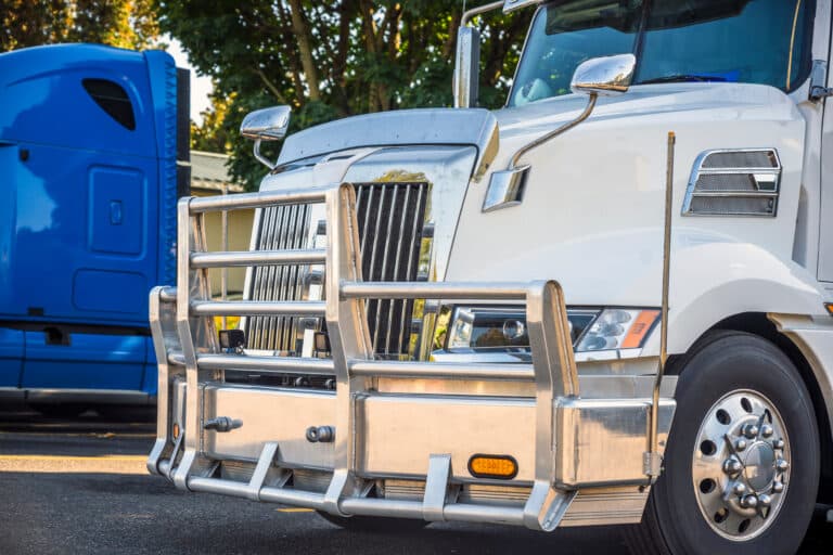 White truck close up