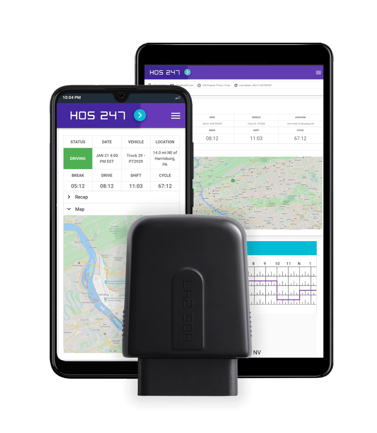 HOS247 GPS fleet tracking app