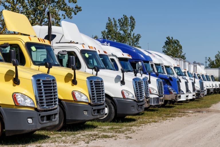 Trucks Lined up for Sale