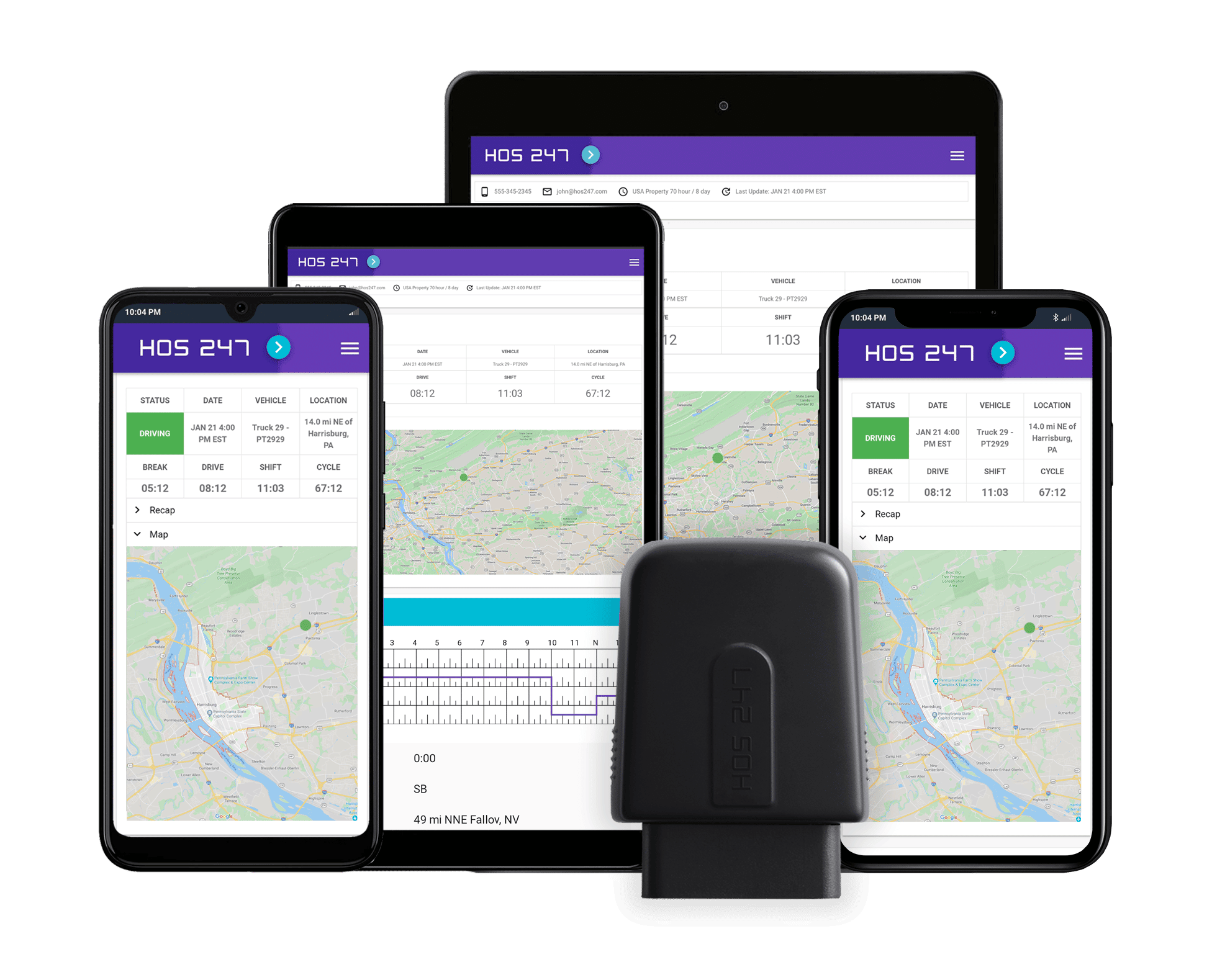 HOS247 GPS tracking app