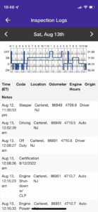 HOS247 ELD inspection logs