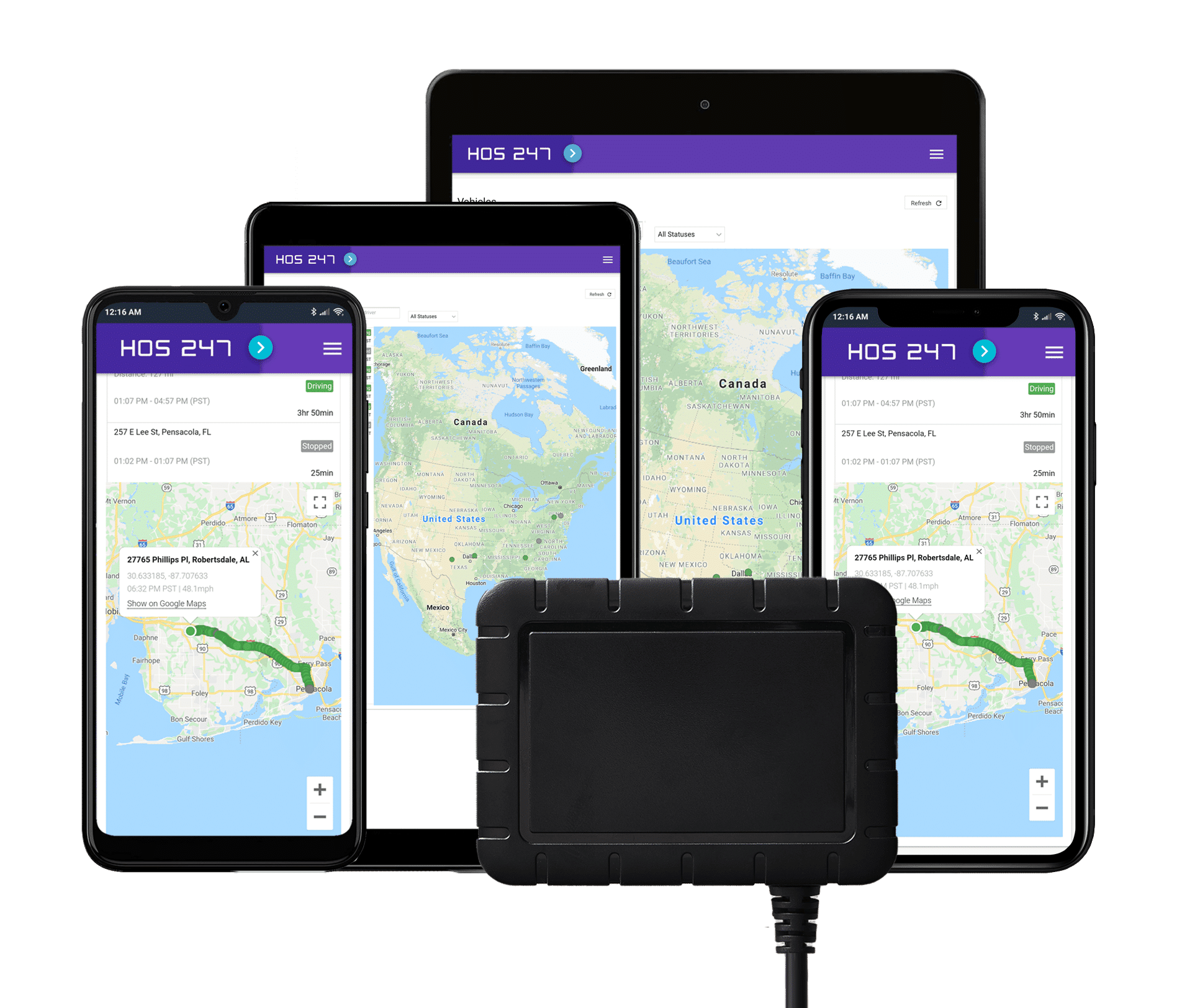 HOS247 GPS fleet tracking app