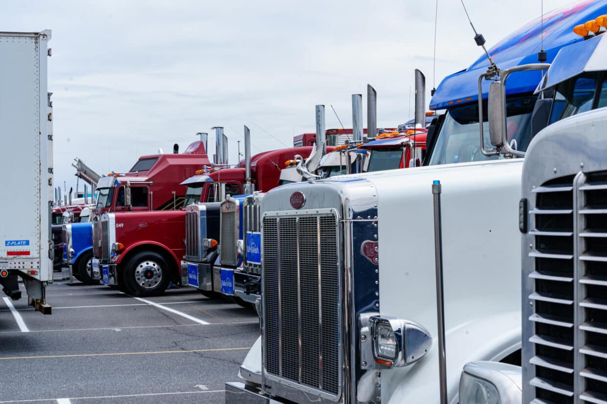 Big trucks parked