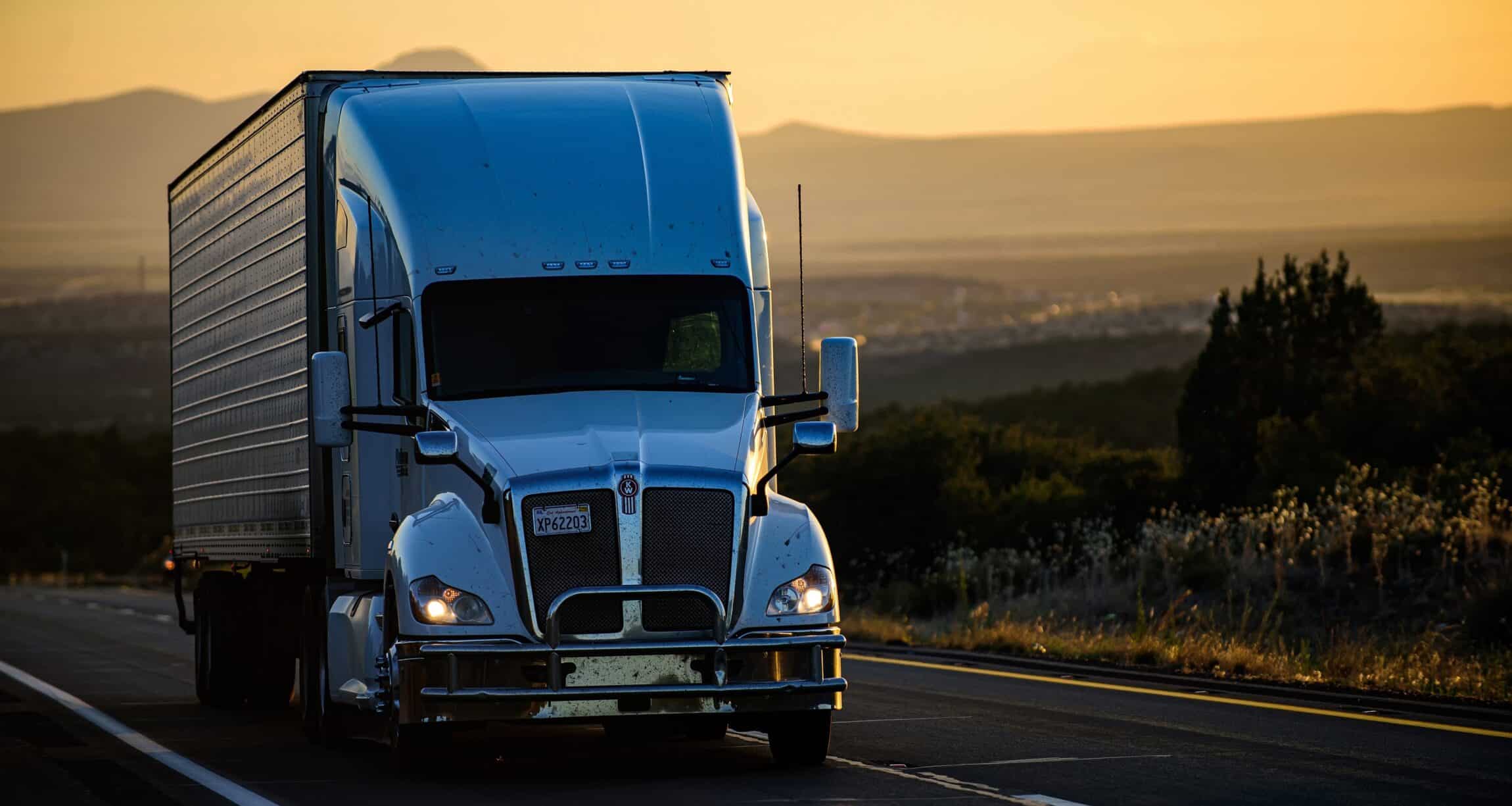 american truck on a road