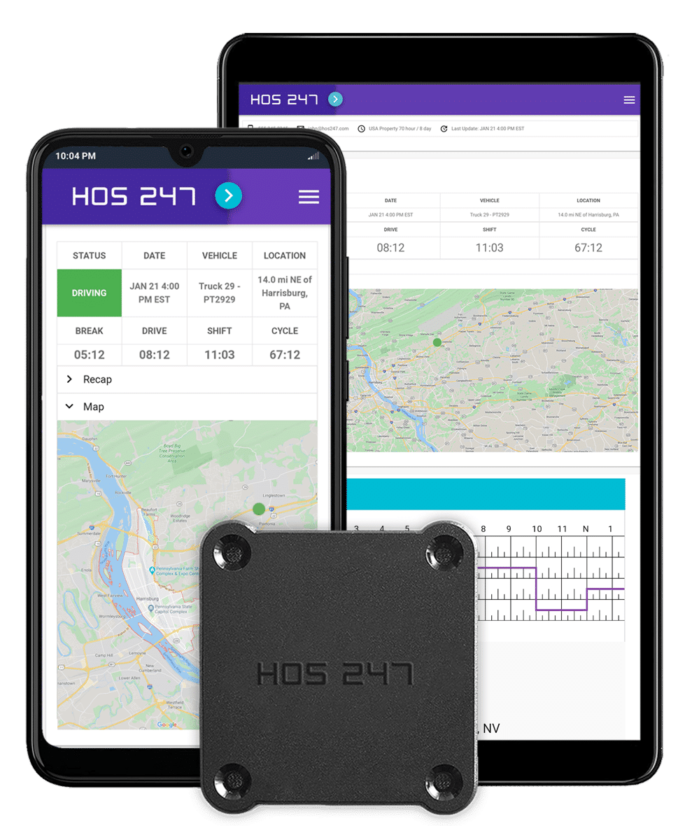 HOS247 fleet tracking app