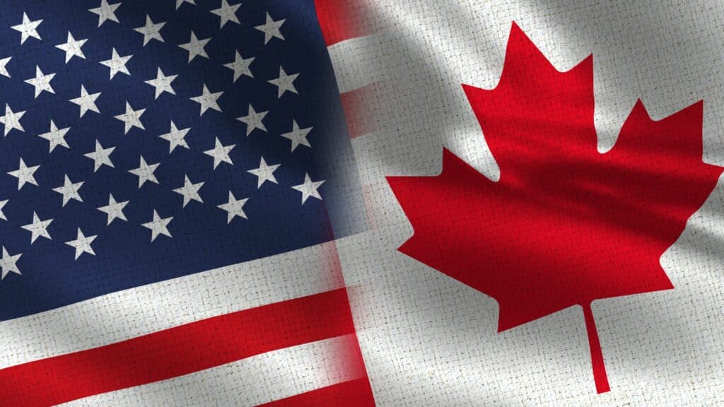 USA and Canada flags