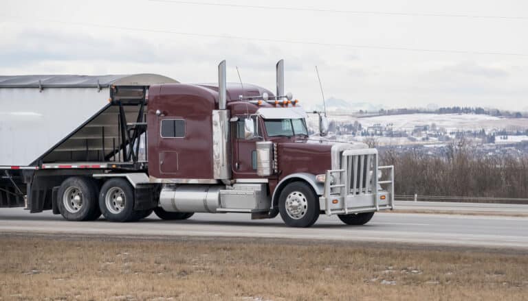 Semi on road