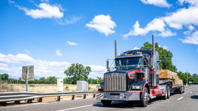 Black with red big rig