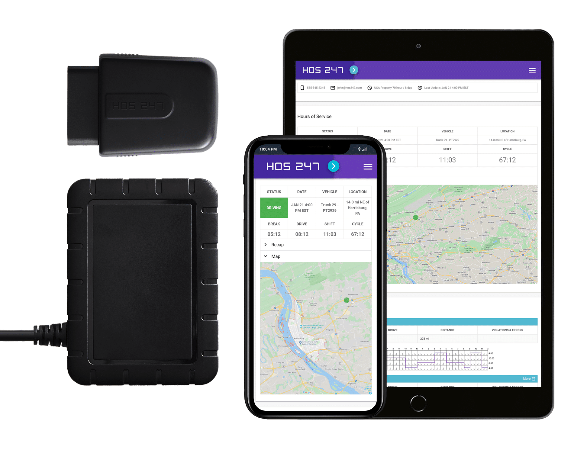 HOS247 GPS fleet tracking app