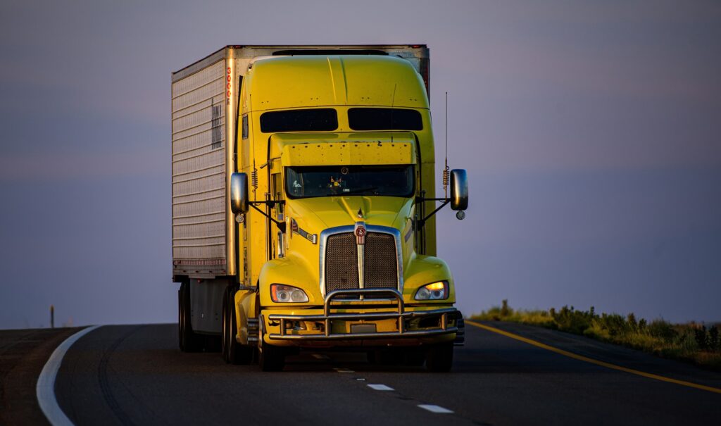 Beautiful yellow Kenworth truck