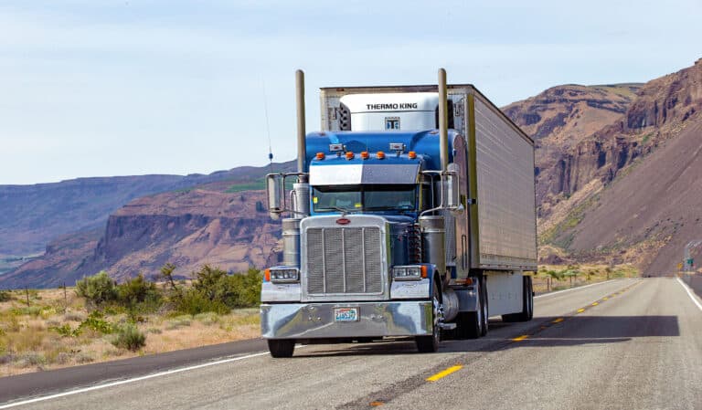 Semi truck with trailer