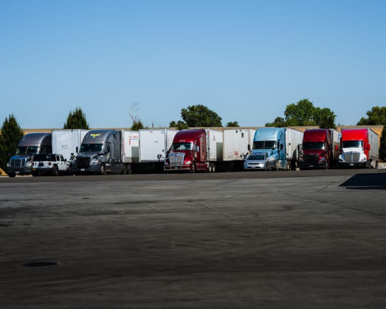 Big trucks parked