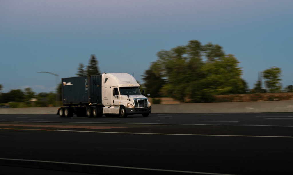 commercial truck on road