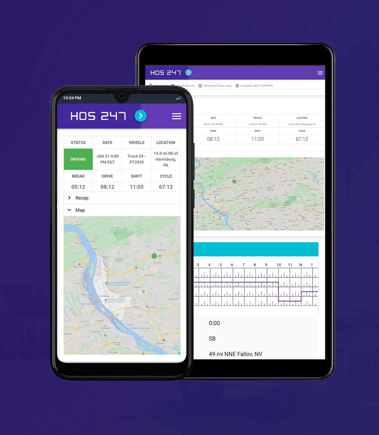 HOS247 logbook app for teams