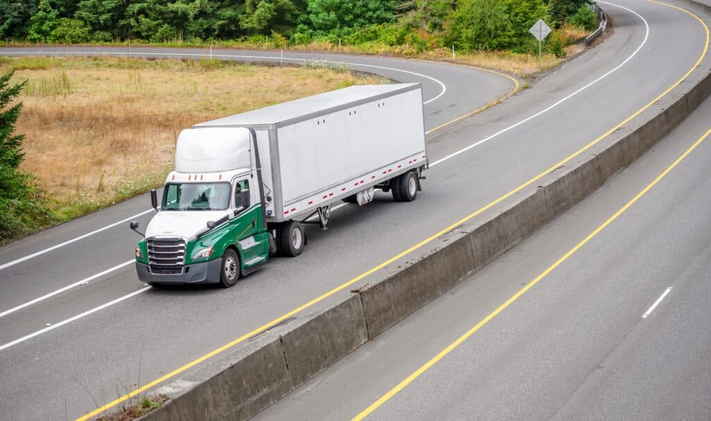 semi truck with roof spoiler