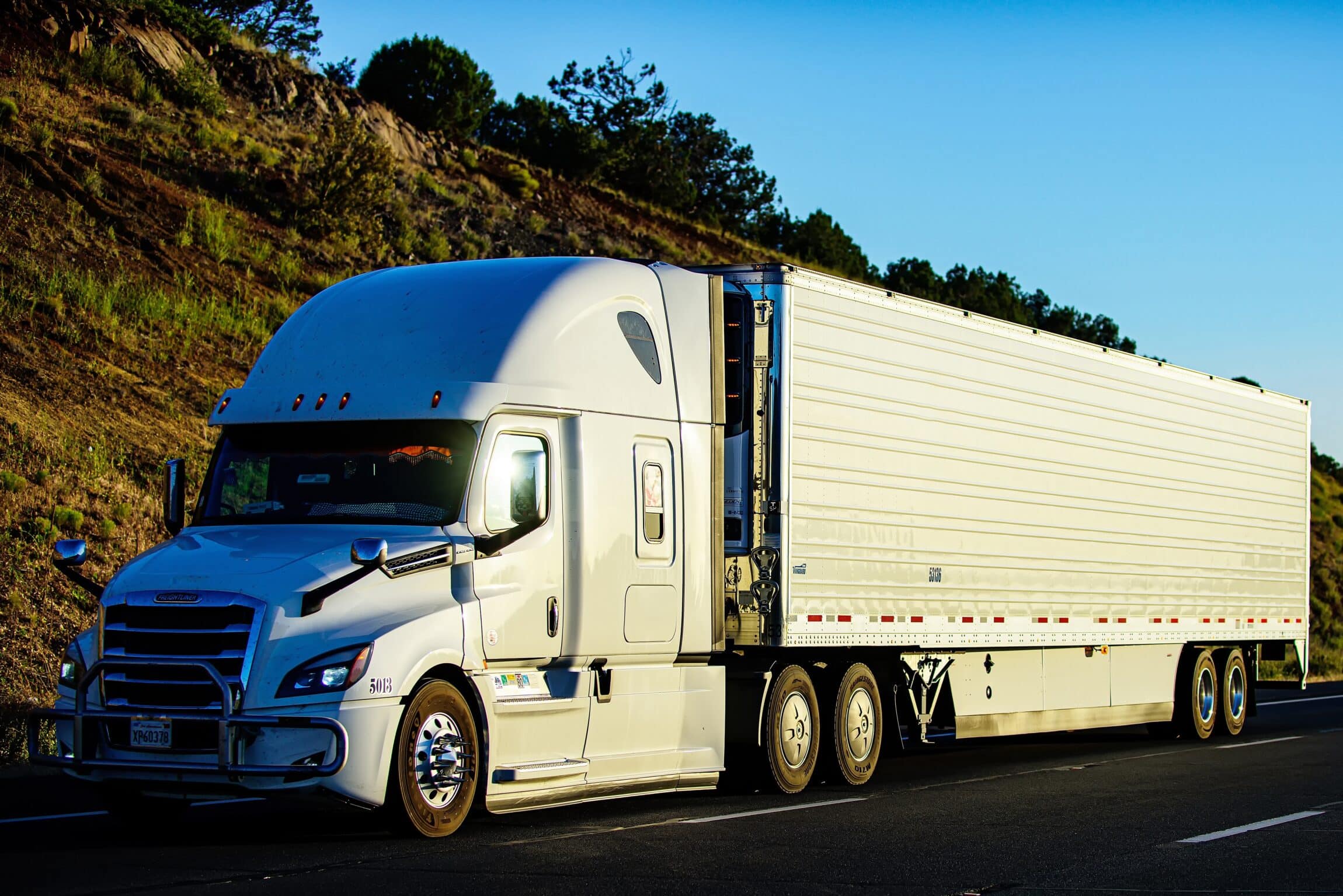 white semi truck