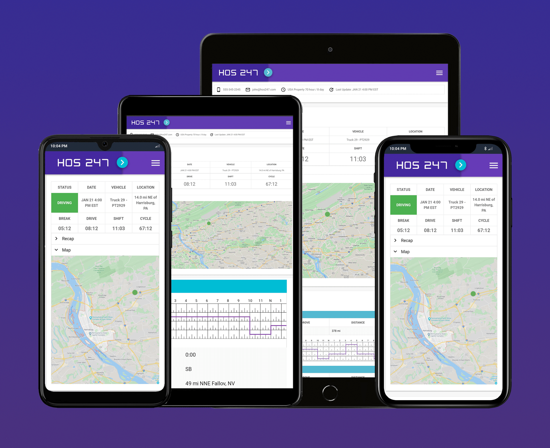 HOS247 electronic logs app