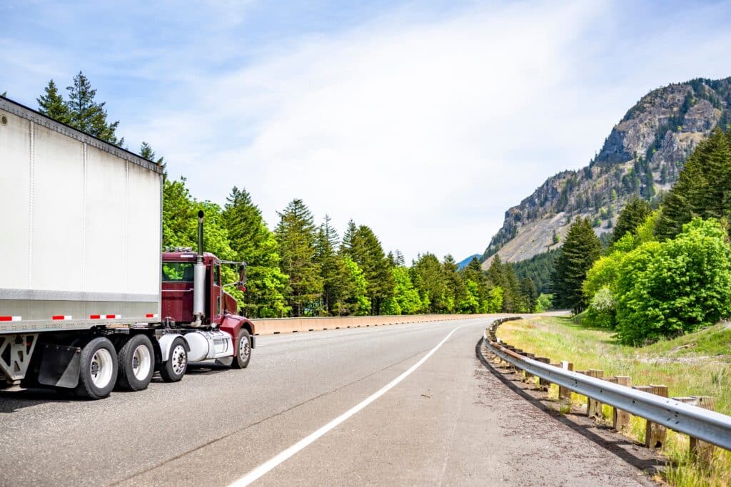 industrial semi truck tractor for local deliveries transporting cargo