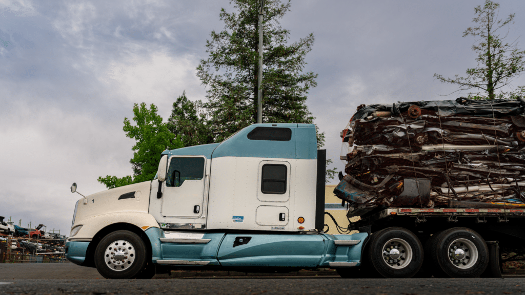 Big rig and trees