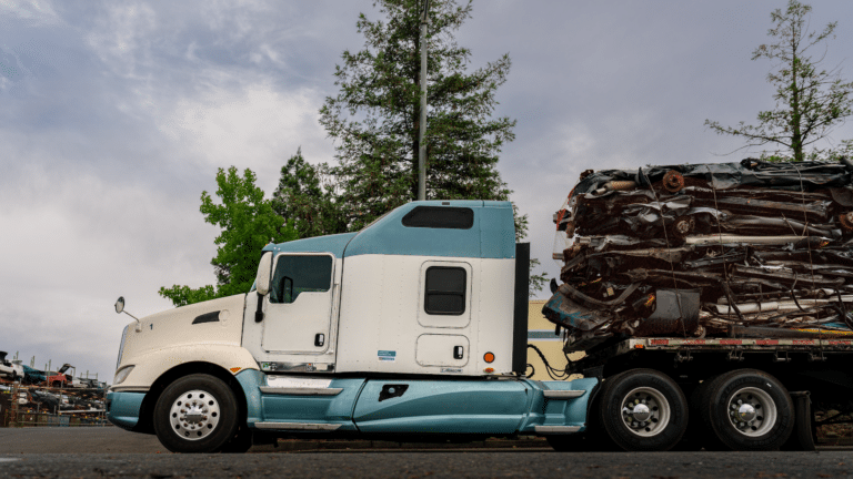 Big rig and trees