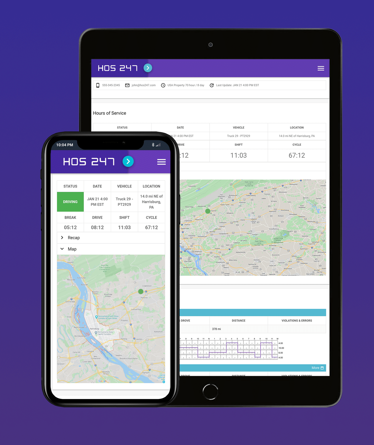 HOS247 logbook for cmv hours of service app