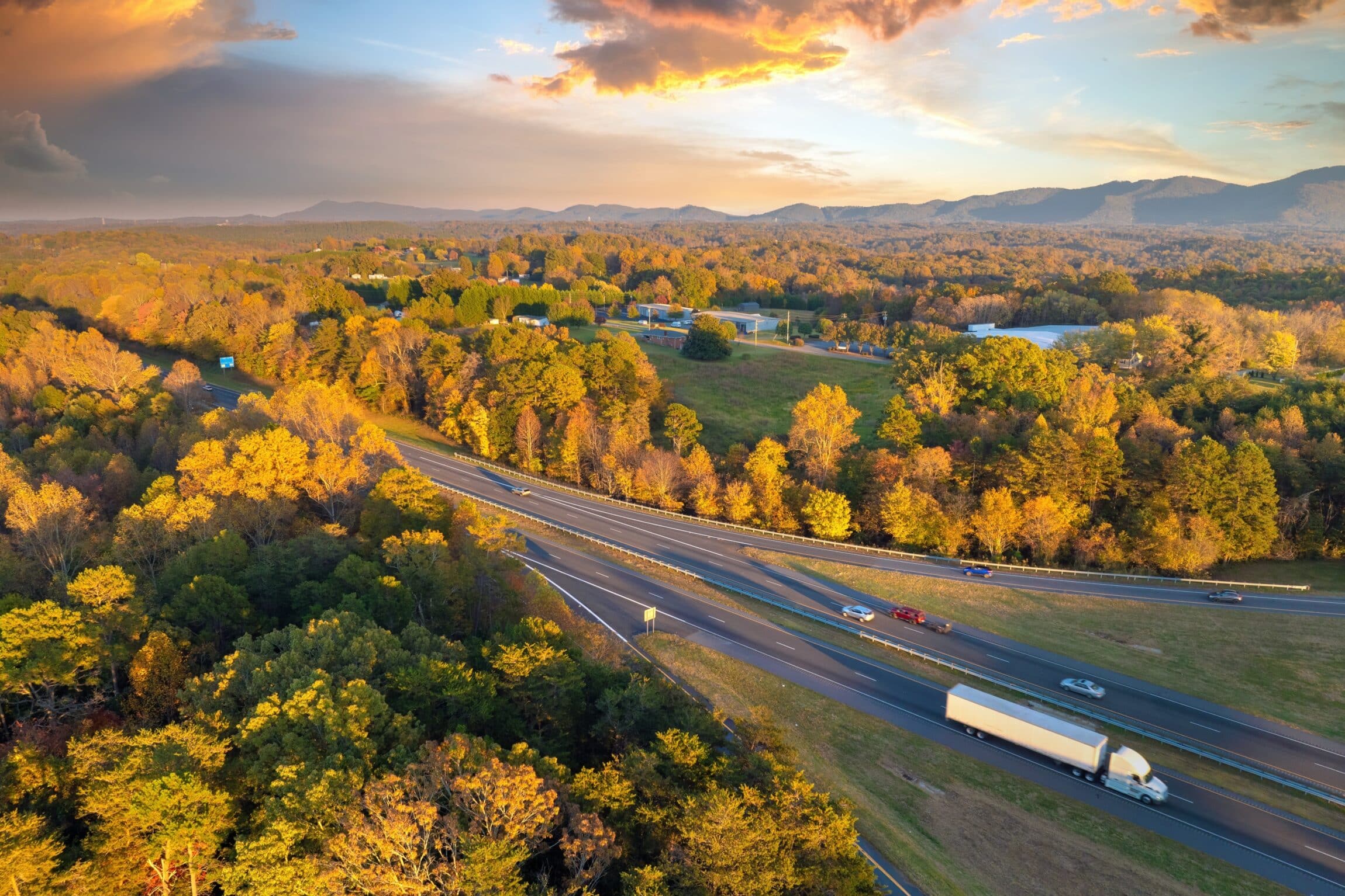 semi truck on the highway