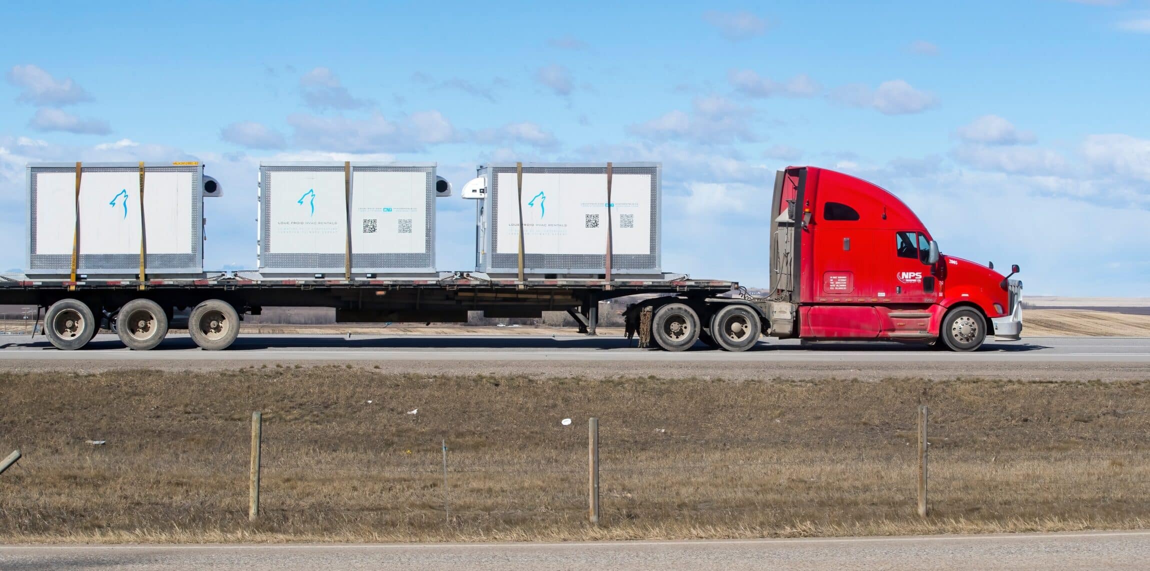 A truck hauling freight
