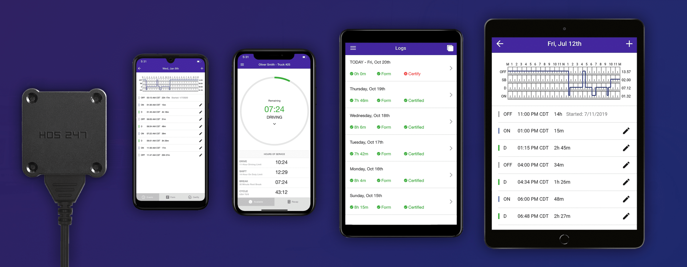 HOS247 electronic logging system