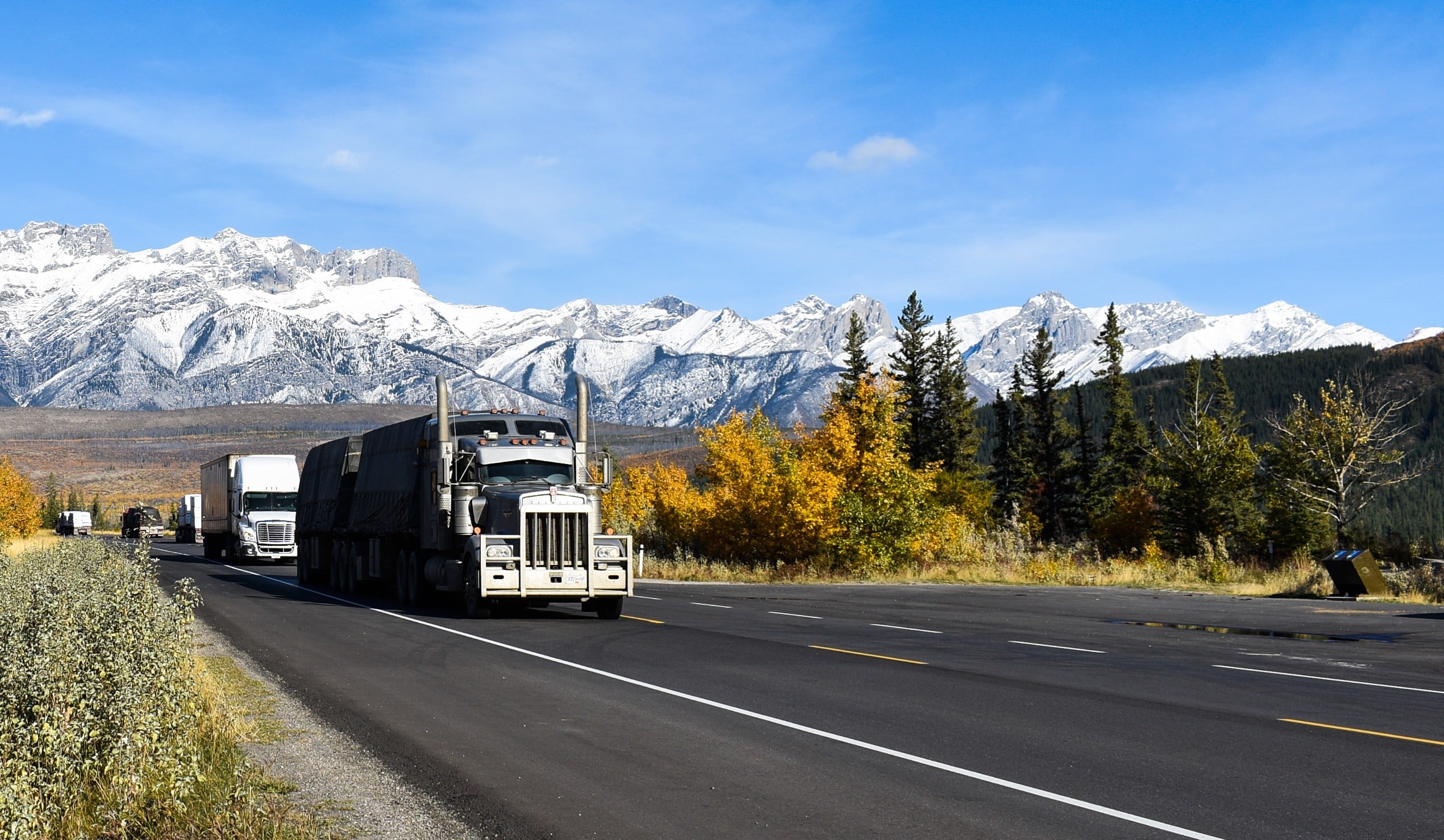 semi trucks on the highway